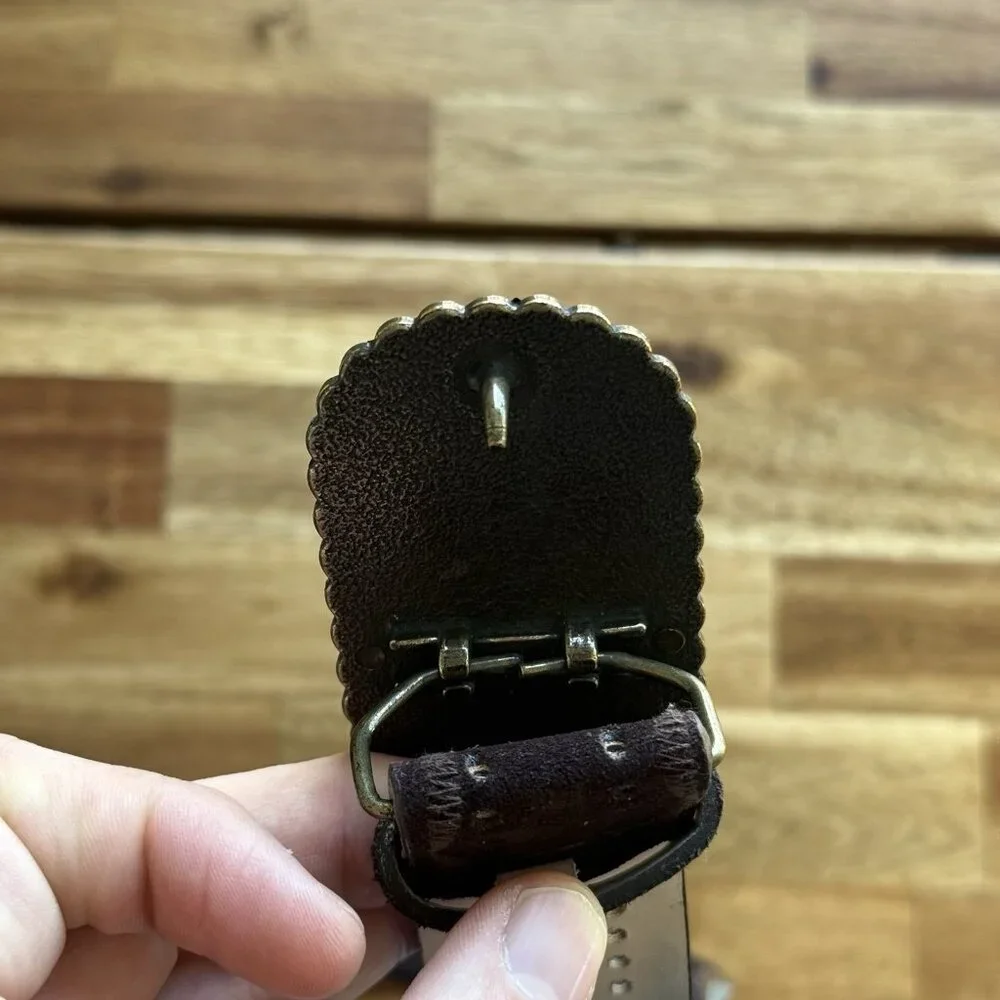 Suede Leather Belt Womens Sz M Brown Boho‎ Casual Festival Southwestern Country